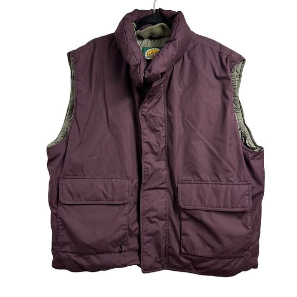 Cabela’s Men’s Goose Down Puffer Vest 2XLT Burgundy – Insulated Outdoor Wear - Picture 1 of 9